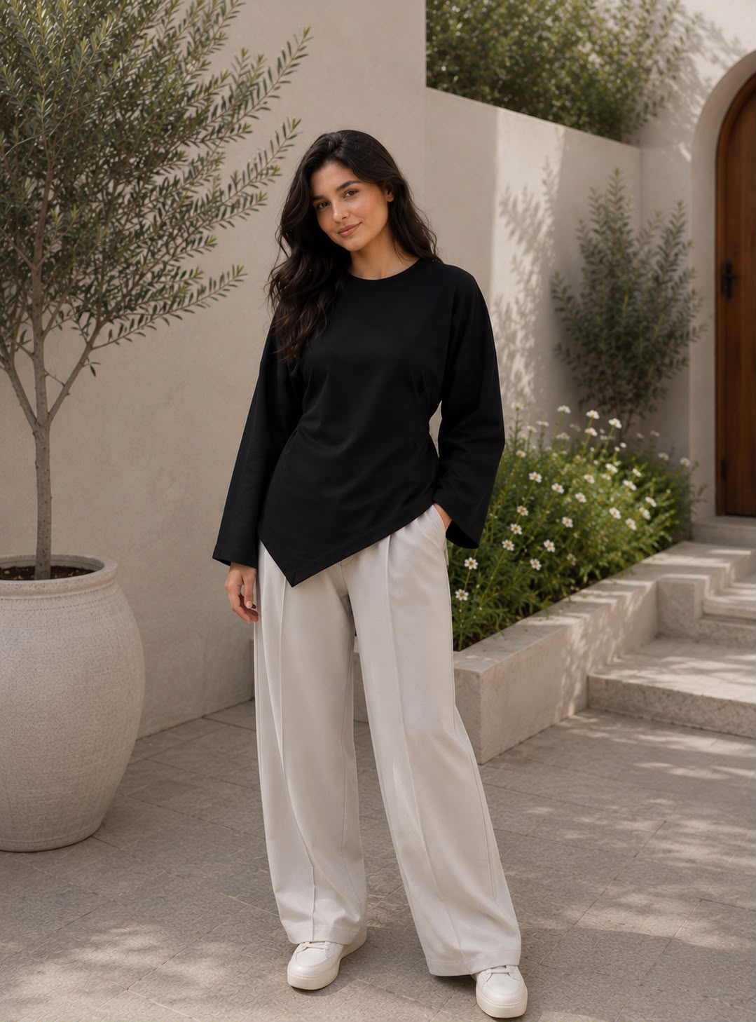 Corset Pleat Waist Blouse