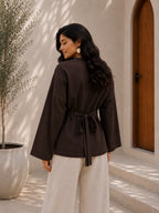 Corset Pleat Waist Blouse
